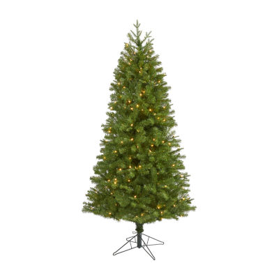 Nearly Natural Faux 6 1/2 Foot Pre-Lit Spruce Christmas Tree