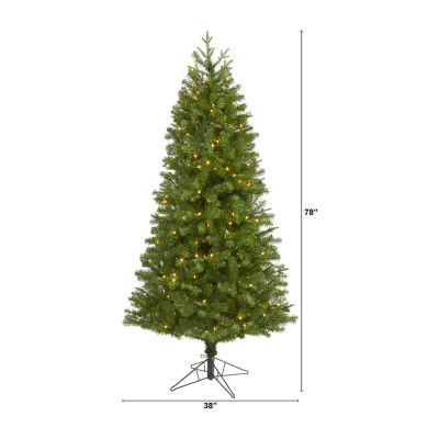 Nearly Natural Faux 6 1/2 Foot Pre-Lit Spruce Christmas Tree