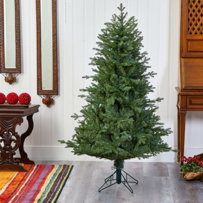 Nearly Natural New Hampshire Faux 5 Foot Pre-Lit Spruce Christmas Tree