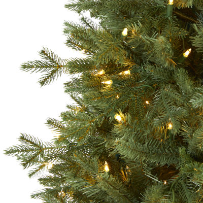 Nearly Natural Faux 6 1/2 Foot Pre-Lit Spruce Christmas Tree