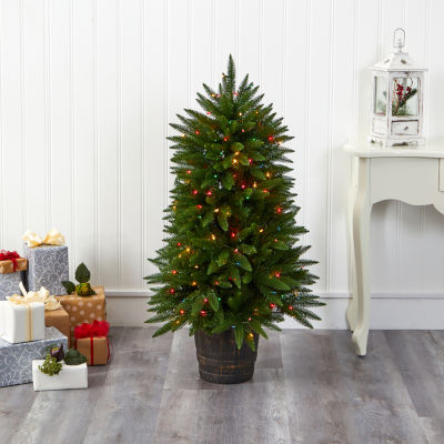 Nearly Natural Sierra Faux 5 Foot Pre-Lit Fir Christmas Tree