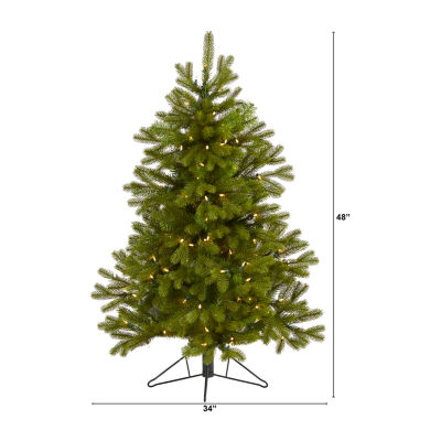 Nearly Natural Flat Back Faux Foot Pre-Lit Spruce Christmas Tree