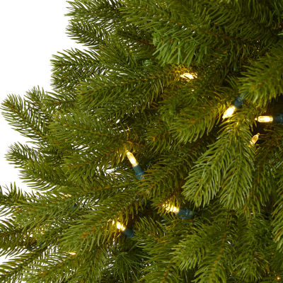 Nearly Natural Flat Back Faux Foot Pre-Lit Spruce Christmas Tree