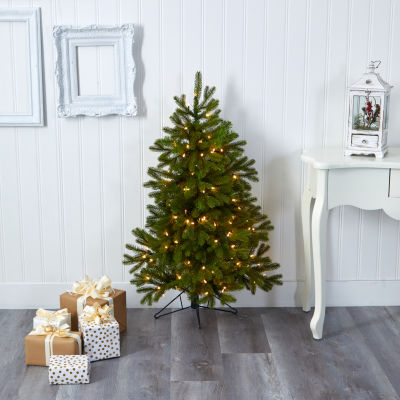 Nearly Natural Flat Back Faux Foot Pre-Lit Spruce Christmas Tree