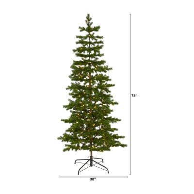 Nearly Natural Faux 6 1/2 Foot Pre-Lit Spruce Christmas Tree