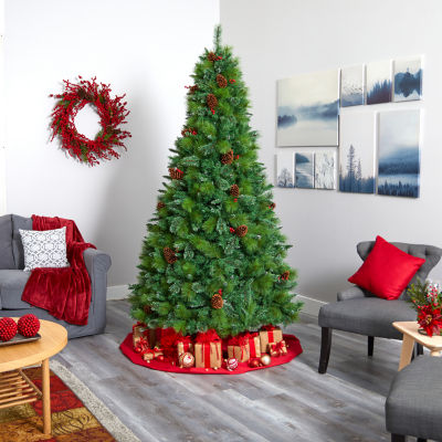 Nearly Natural Montana Mixed Faux 8 Foot Pre-Lit Pine Christmas Tree