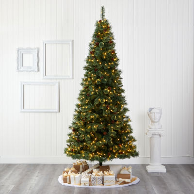 Nearly Natural Mountain Faux 9 Foot Pre-Lit Pine Christmas Tree