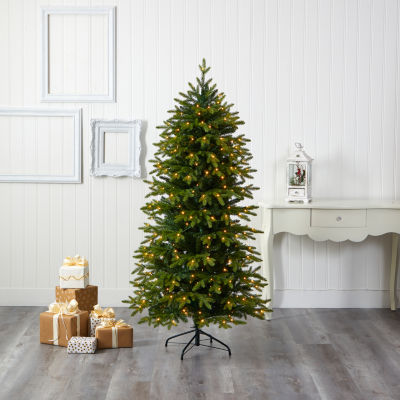 Nearly Natural Belgium Faux 6 Foot Pre-Lit Fir Christmas Tree