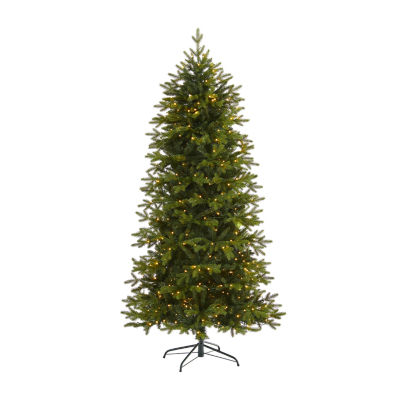 Nearly Natural Belgium Natural Look Faux 7 Foot Pre-Lit Fir Christmas Tree