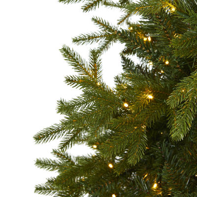 Nearly Natural Belgium Natural Look Faux 7 Foot Pre-Lit Fir Christmas Tree