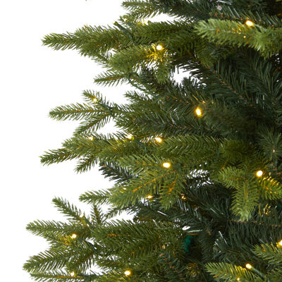 Nearly Natural Belgium Natural Look Faux 8 Foot Pre-Lit Fir Christmas Tree