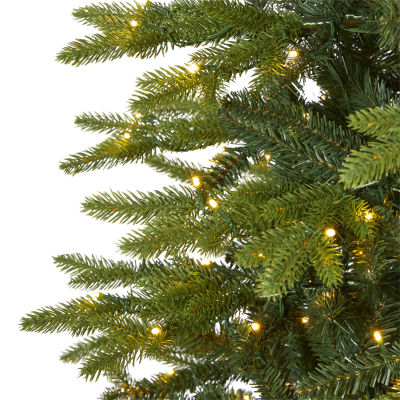 Nearly Natural Belgium Look Faux 9 Foot Pre-Lit Fir Christmas Tree