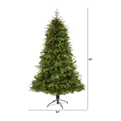 Nearly Natural Look Faux 7 Foot Pre-Lit Spruce Christmas Tree