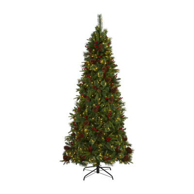 Nearly Natural Norway Mixed Faux 7 1/2 Foot Pre-Lit Pine Christmas Tree