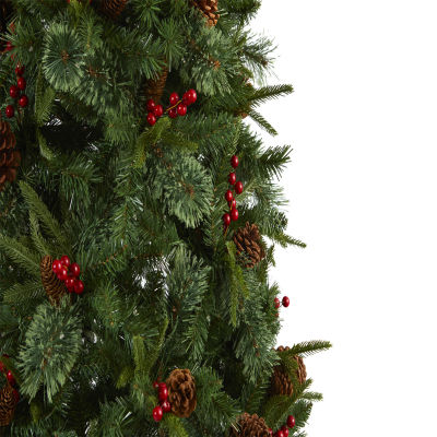 Nearly Natural Norway Mixed Faux 7 1/2 Foot Pre-Lit Pine Christmas Tree