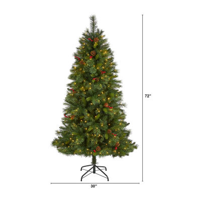 Nearly Natural Aberdeen 6 Foot Pre-Lit Spruce Christmas Tree