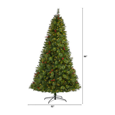 Nearly Natural Aberdeen Faux 8 Foot Pre-Lit Spruce Christmas Tree