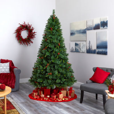 Nearly Natural Aberdeen Faux 8 Foot Pre-Lit Spruce Christmas Tree