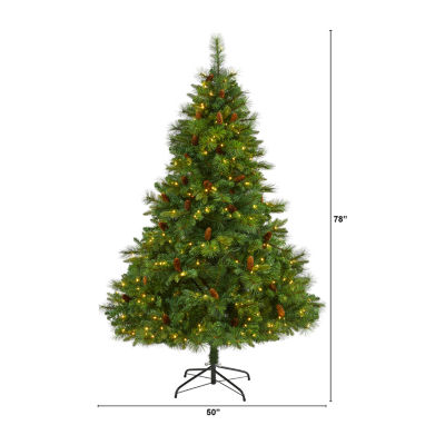 Nearly Natural Prefull Bodied Faux 6 1/2 Foot Pre-Lit Pine Christmas Tree