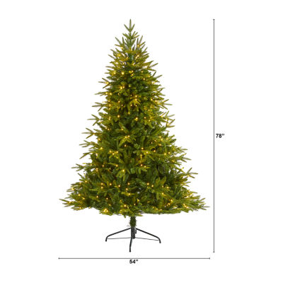 Nearly Natural Mountain Natural Look Faux 6 1/2 Foot Pre-Lit Fir Christmas Tree