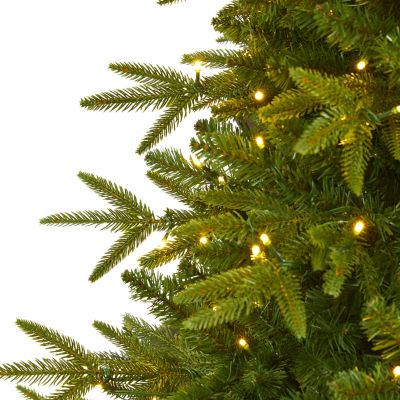 Nearly Natural Mountain Natural Look Faux 6 1/2 Foot Pre-Lit Fir Christmas Tree