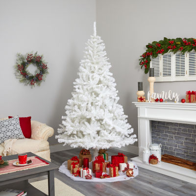 Nearly Natural White With 1500 Branches 8 Foot Christmas Tree