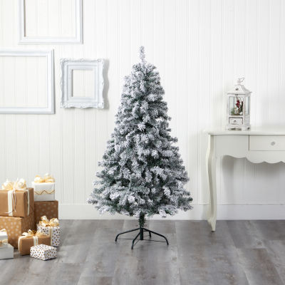 Nearly Natural Flocked 5 Foot Spruce Christmas Tree
