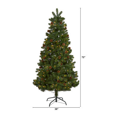 Nearly Natural Rocky Mountain Faux 6 Foot Pre-Lit Spruce Christmas Tree