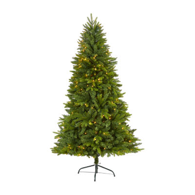 Nearly Natural Sun Valley 6 Foot Pre-Lit Fir Christmas Tree