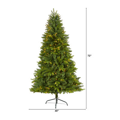 Nearly Natural Sun Valley 6 Foot Pre-Lit Fir Christmas Tree