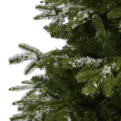 Nearly Natural Snowed 7 Foot Pre-Lit Christmas Tree