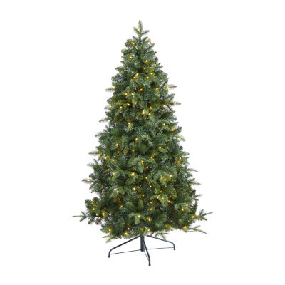Nearly Natural Flat Back Foot Pre-Lit Spruce Christmas Tree