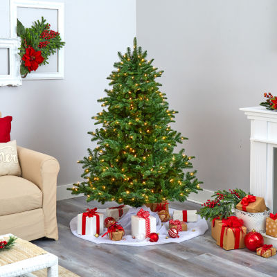 Nearly Natural South Carolina Faux Foot Pre-Lit Spruce Christmas Tree