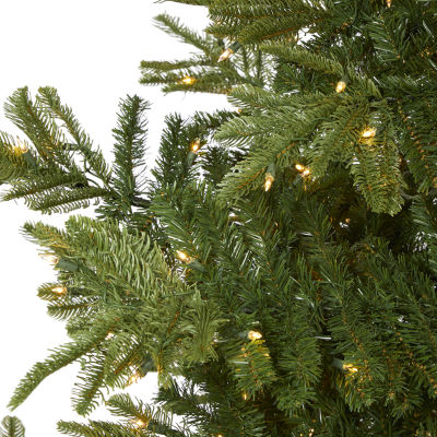 Nearly Natural Layered 9 Foot Pre-Lit Spruce Christmas Tree