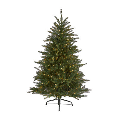 Nearly Natural 5 Foot Pre-Lit Fir Christmas Tree