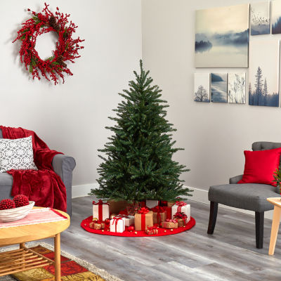 Nearly Natural 5 Foot Pre-Lit Fir Christmas Tree
