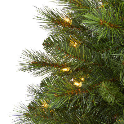 Nearly Natural Mountain 4 Foot Pre-Lit Pine Christmas Tree