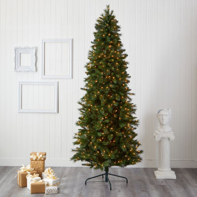 Nearly Natural Slim 9 Foot Pre-Lit Pine Christmas Tree