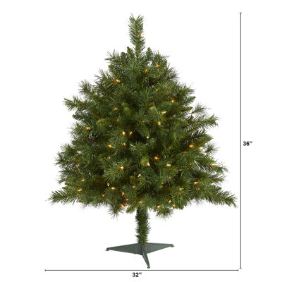Nearly Natural Mixed 3 Foot Pre-Lit Pine Christmas Tree
