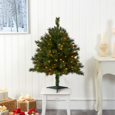 Nearly Natural Mixed 3 Foot Pre-Lit Pine Christmas Tree