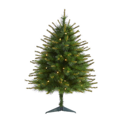 Nearly Natural 3 Foot Pre-Lit Pine Christmas Tree