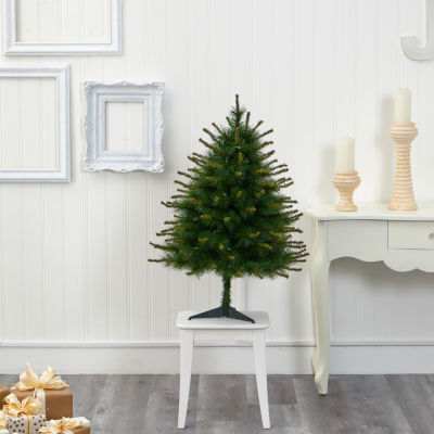 Nearly Natural 3 Foot Pre-Lit Pine Christmas Tree