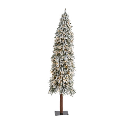 Nearly Natural Flocked Grand Faux 7 Foot Pre-Lit Christmas Tree