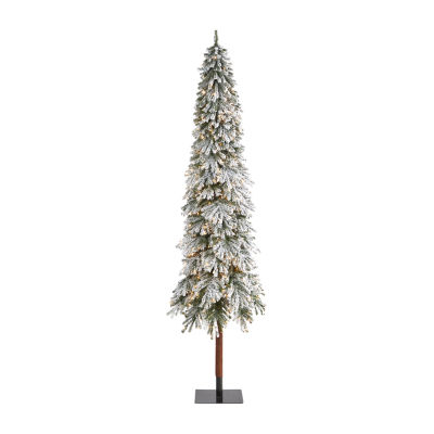 Nearly Natural Flocked Grand Faux 9 Foot Pre-Lit Christmas Tree