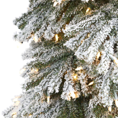 Nearly Natural Flocked Grand Faux 9 Foot Pre-Lit Christmas Tree