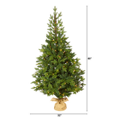 Nearly Natural Fraser 5 Foot Pre-Lit Fir Christmas Tree