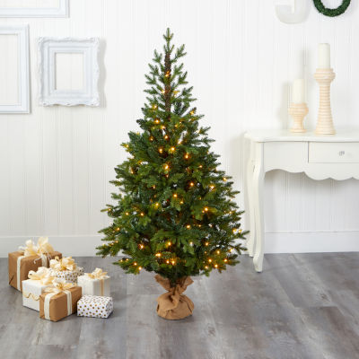 Nearly Natural Fraser 5 Foot Pre-Lit Fir Christmas Tree