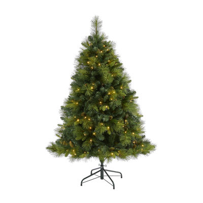 Nearly Natural North Carolina Mixed Faux Foot Pre-Lit Pine Christmas Tree