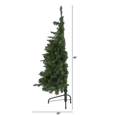 Nearly Natural Flat Back 4 Foot Pre-Lit Spruce Christmas Tree