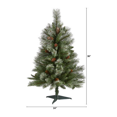 Nearly Natural Snowed Mountain 3 Foot Pine Christmas Tree